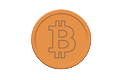 Bitcoin Kryptow&auml;hrungs-Logo als orange M&uuml;nze mit B-Symbol